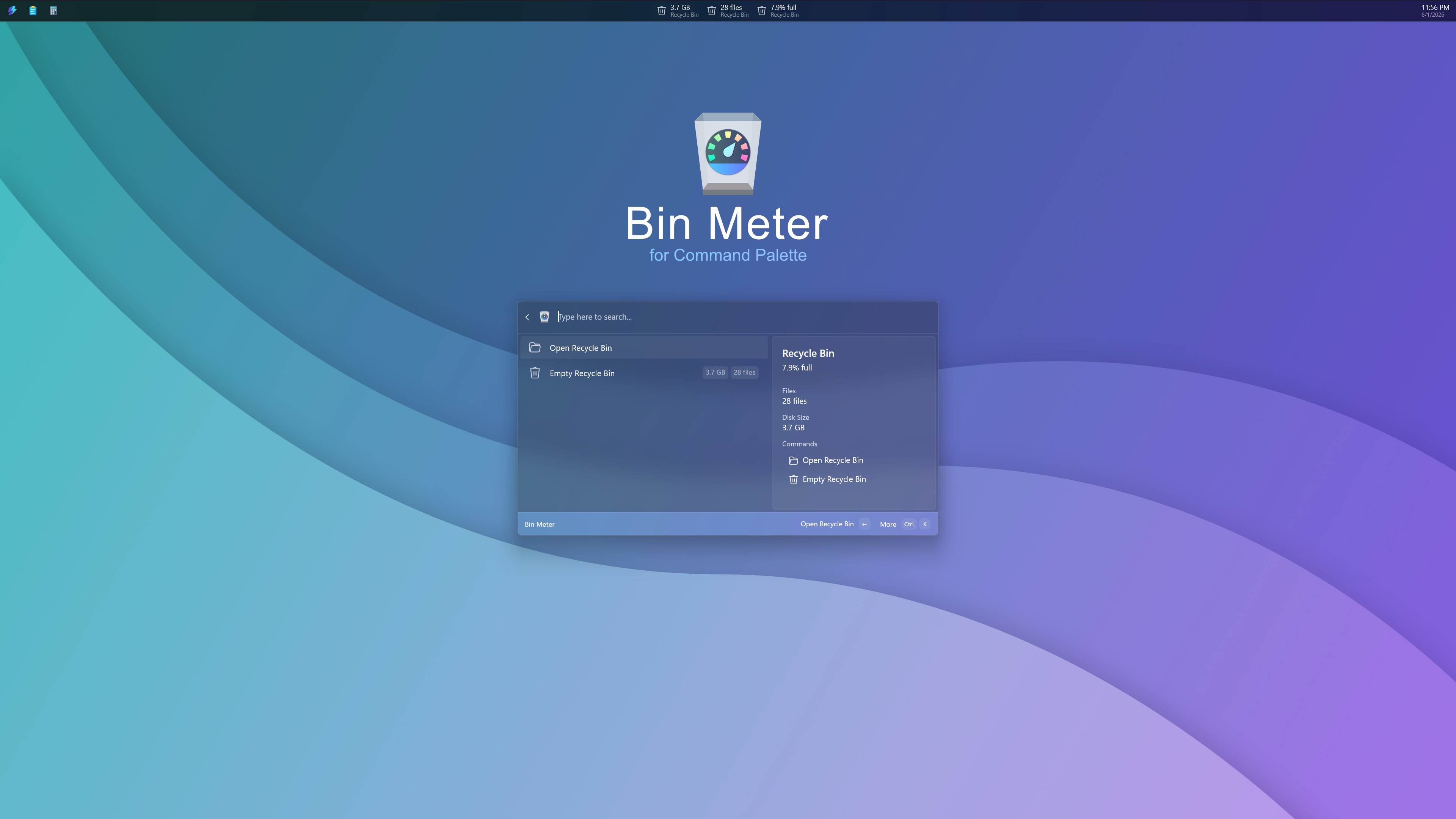 Bin Meter screenshot