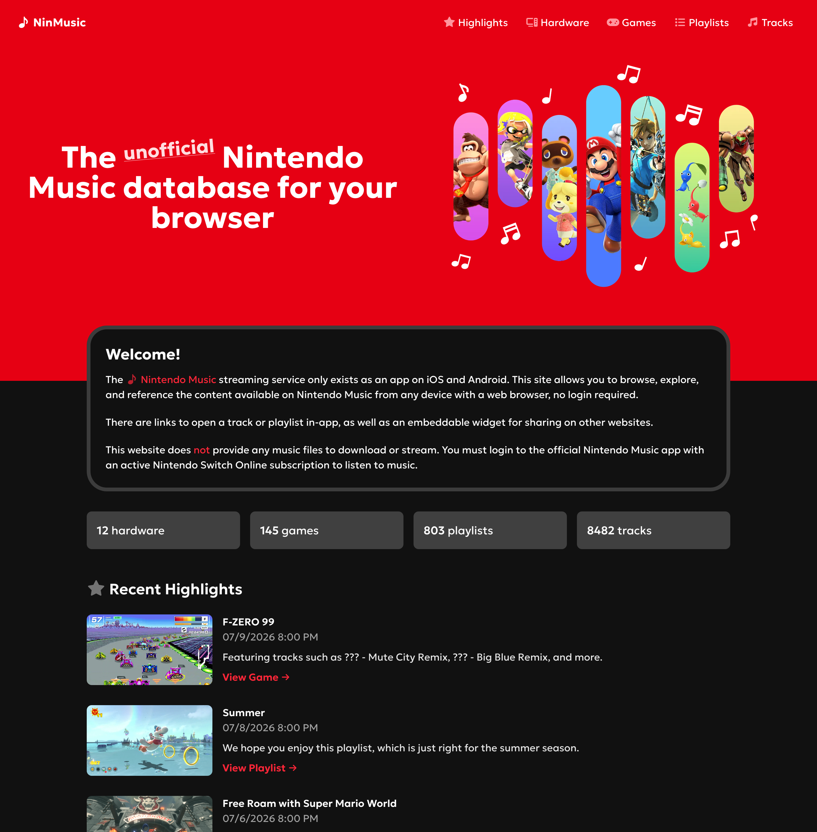 NinMusic.com website screenshot